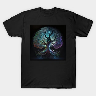 Tree of Life at Night - Celestial Glow T-Shirt